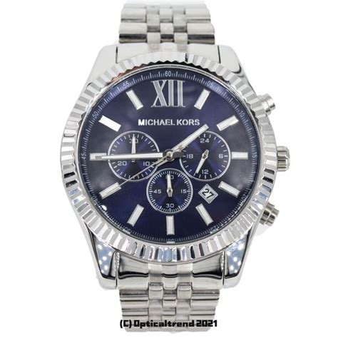 Michael Kors MK8280 Lexington Chronograph Navy Dial Silver .